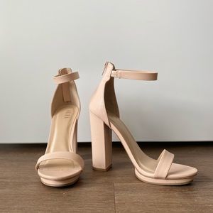 Nude block heels